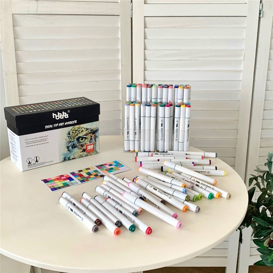 100 Colors Marker Pens, Double Point Art Markers Set, Fine and