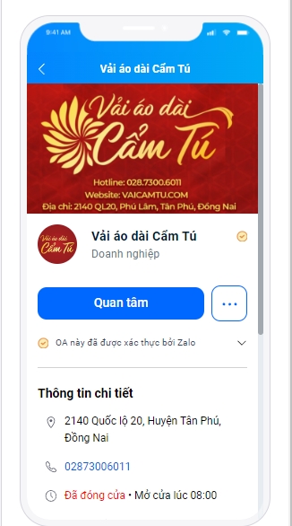 Vải áo dài cẩm Tú zalo