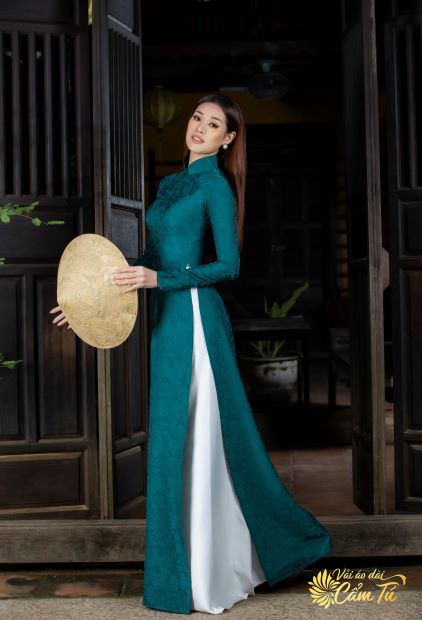 Gấm Lụa Cẩm Tú KV0088 Màu Xanh Rêu