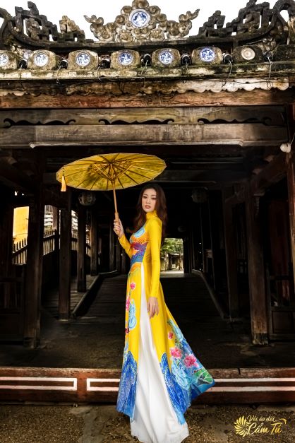 Lụa Cao Cấp KV0086 Thái Tuấn Showroom Màu Vàng Họa Tiết Cá Chép