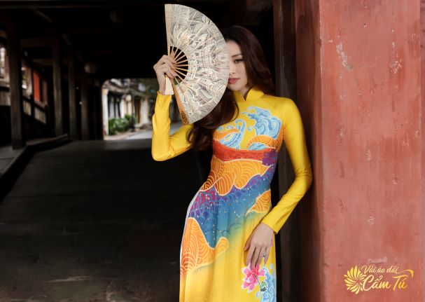 Lụa Cao Cấp KV0086 Thái Tuấn Showroom Màu Vàng Họa Tiết Cá Chép