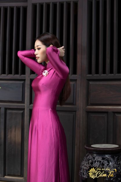 Lụa 2 Da KV0034 Màu Hồng Sẫm