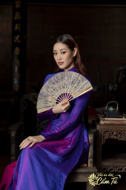 Lụa Cao Cấp Khánh Vân Kv0084 Màu Tím Huế | Vải Áo Dài Cẩm Tú | Áo Dài Cẩm  Tú | Vải Cẩm Tú