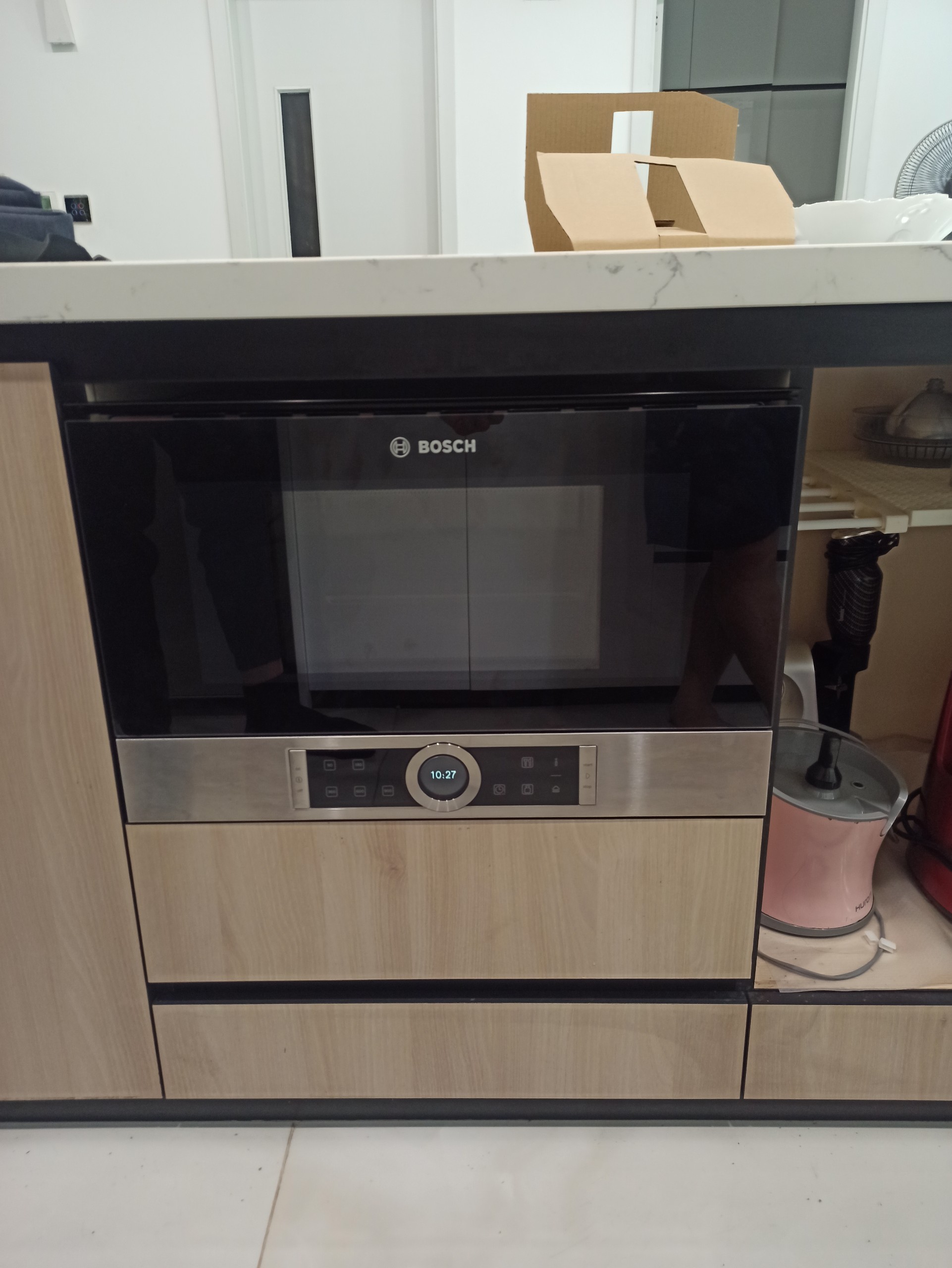 Lắp đặt Lò vi sóng âm tủ Bosch BFL634GS1 Serie 8 Tại KĐT Gamuda Gardens, Yên Sở, Hoàng Mai, Hà Nội