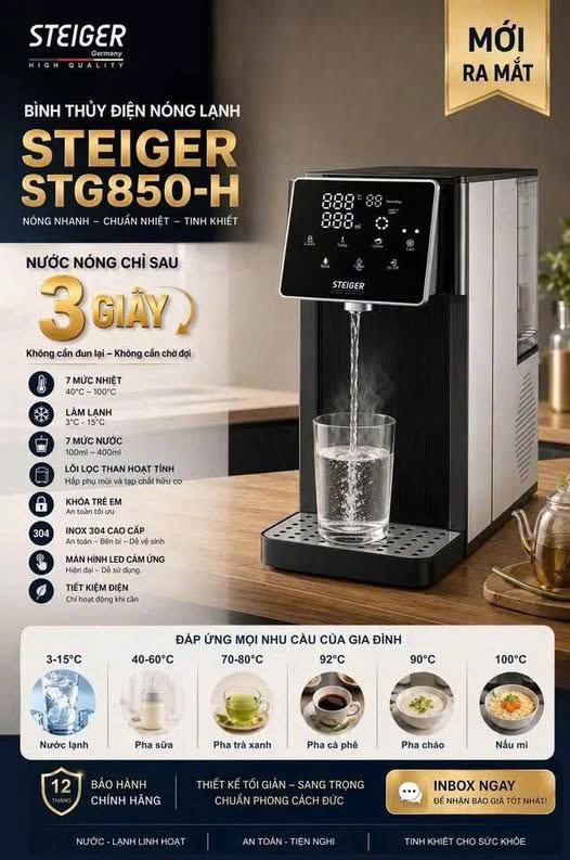 Bình thủy điện nóng lạnh Steiger STG 850-HC