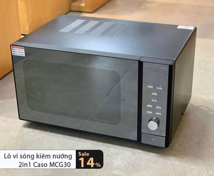 Lò vi sóng kèm nướng Caso MCG30 Ceramic Chef Black, Dung tích 30 lít, Đế Ceramic