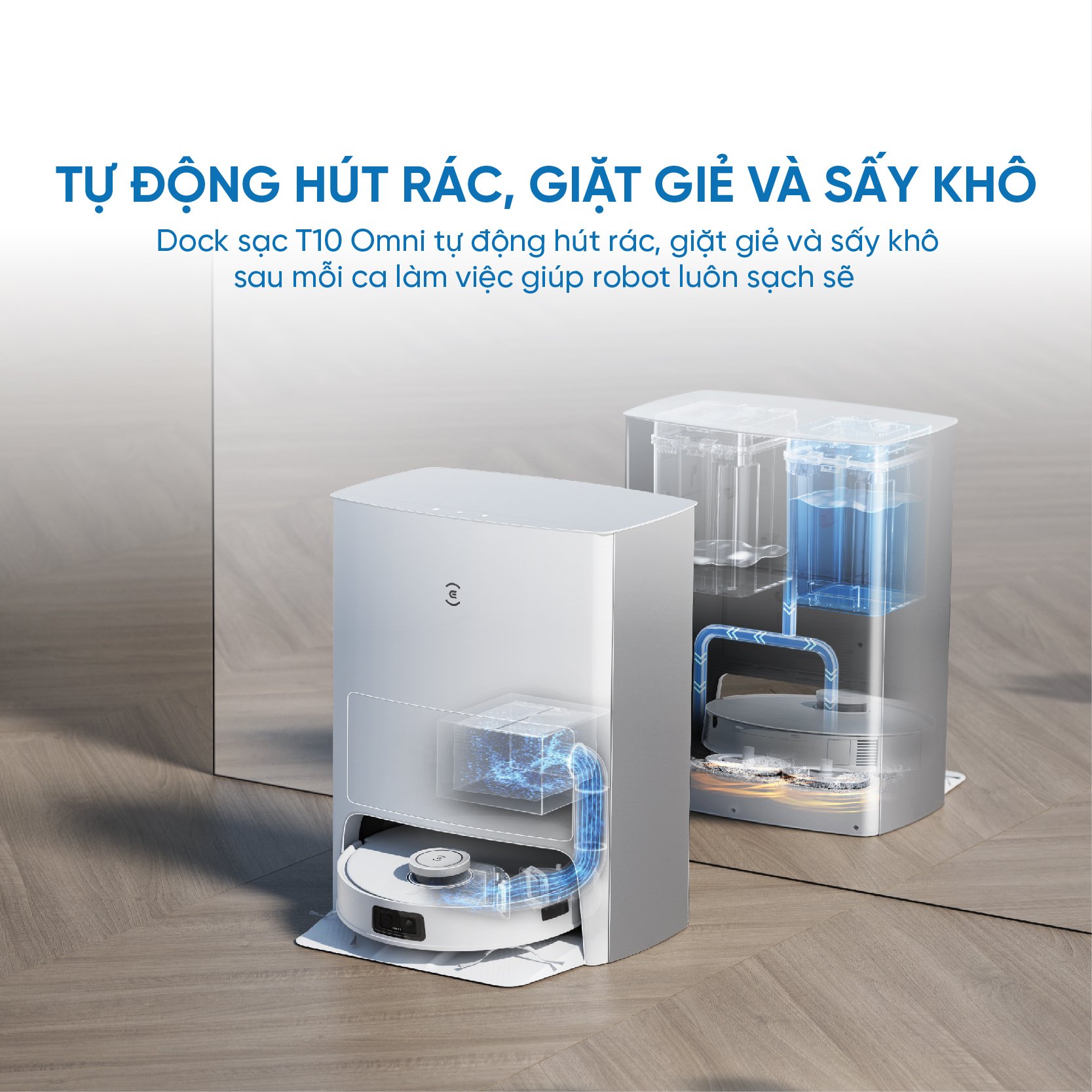 Robot hút bụi lau nhà Ecovacs Deebot T10 OMNI