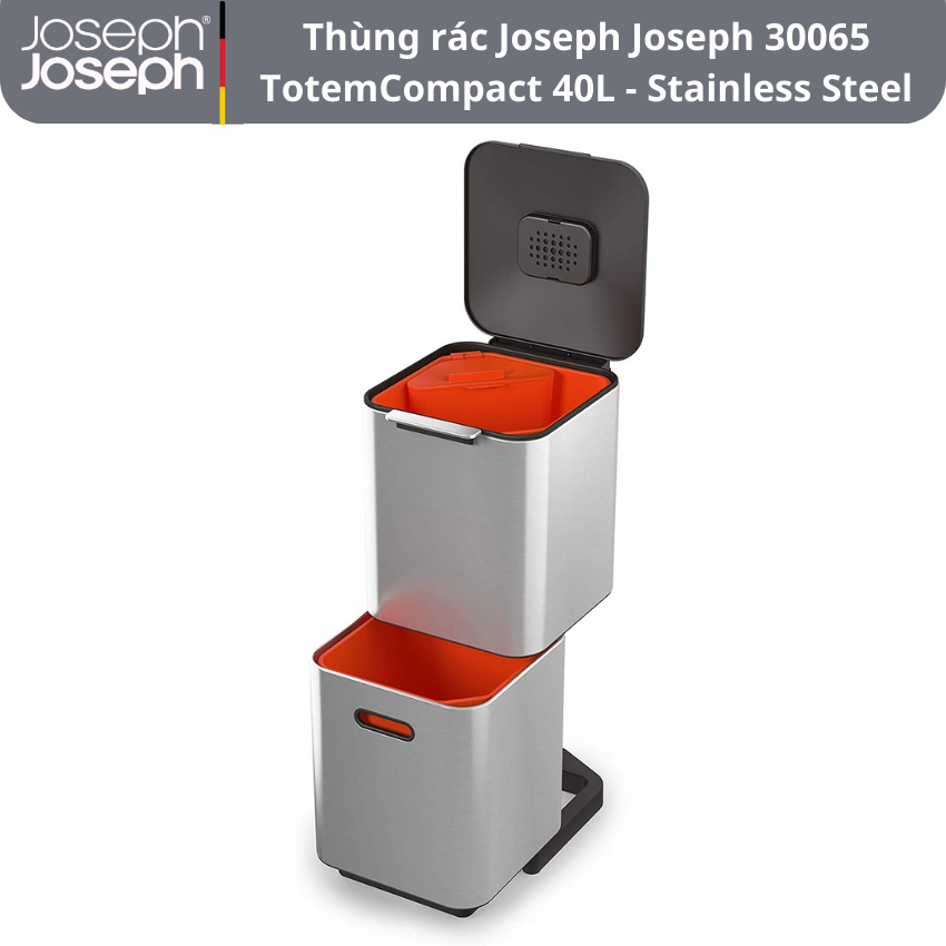 Thùng rác 2 ngăn joseph joseph 30065 Totem Compact 40L