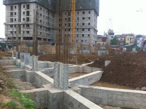 Công tác triển khai thi công tại công trình A1 A2 Linh Đàm