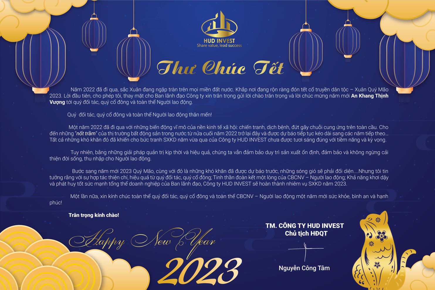 Thư chúc Tết xuân Quý Mão 2023