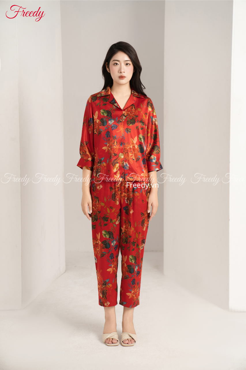Bộ dài tay nữ lụa Hàn - WBD2406
