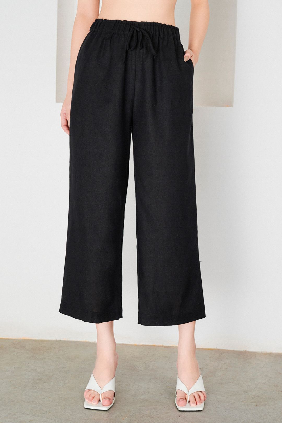 Quần dài suông linen cạp chun - WQD2203