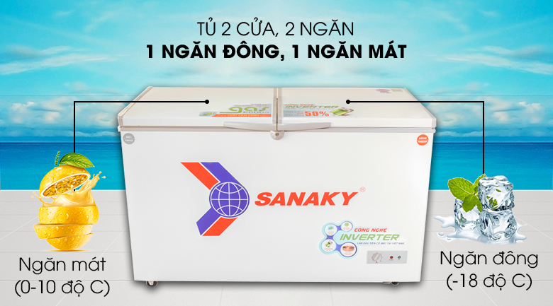 VH-2899W3 Tủ đông mát Inverter 280 lít /220 lít Sanaky Giá tại kho