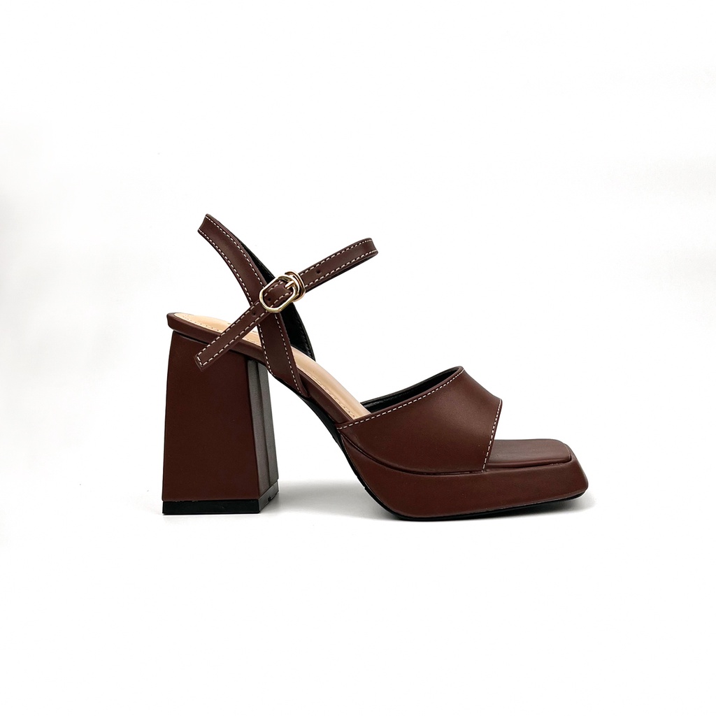 Giày Sandal Nữ Đế Đúp Cao Gót Đế Vuông 9 phân