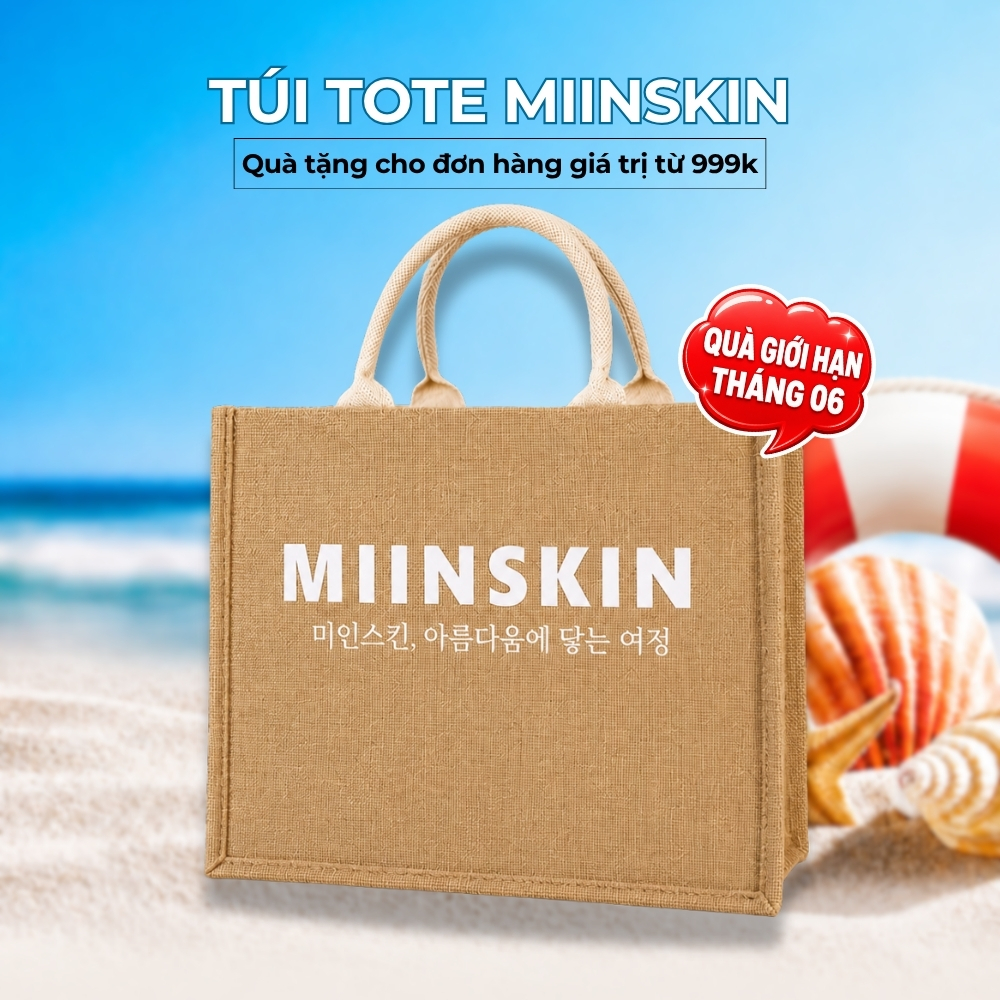 [QUÀ - ĐƠN TỪ 999K] Túi Tote MIINSKIN Đựng Mỹ Phẩm Skincare Du Lịch, Vải Bố Dày Dặn