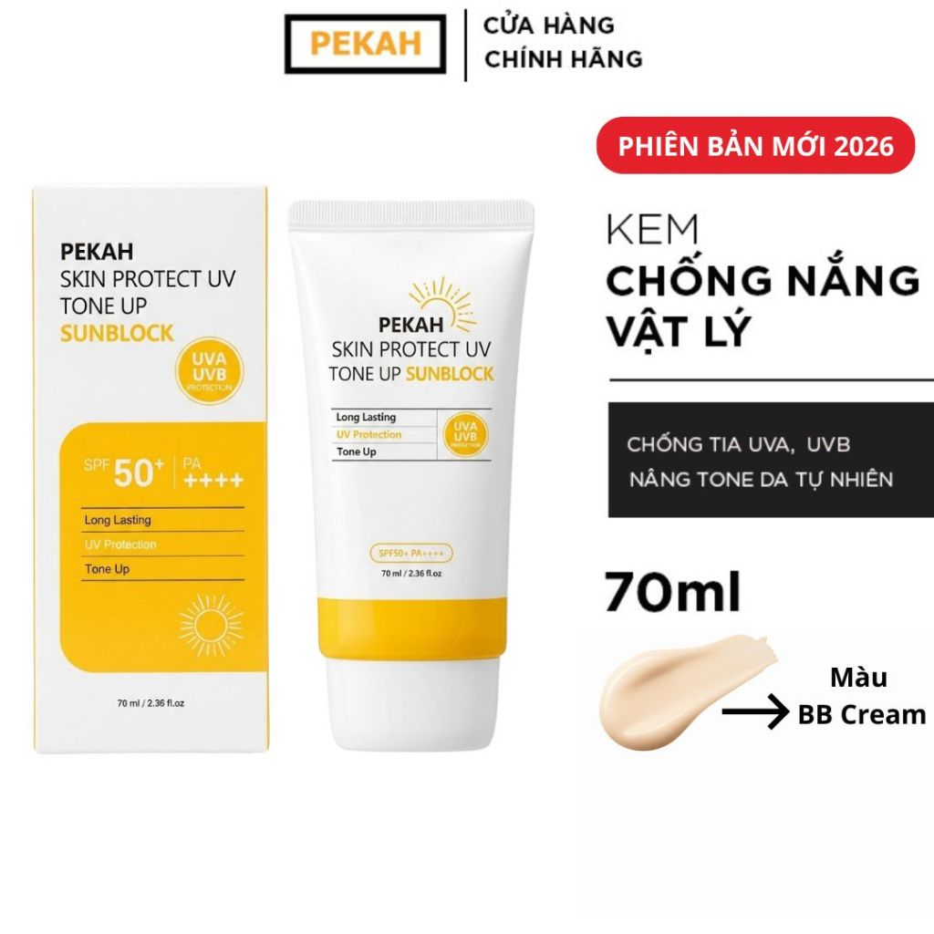 Combo Kem Chống Nắng PEKAH Sun Block 70ml & Kem Dưỡng PEKAH Whitening Cream 50ml Dưỡng Trắng Nâng Tone Đều Màu da