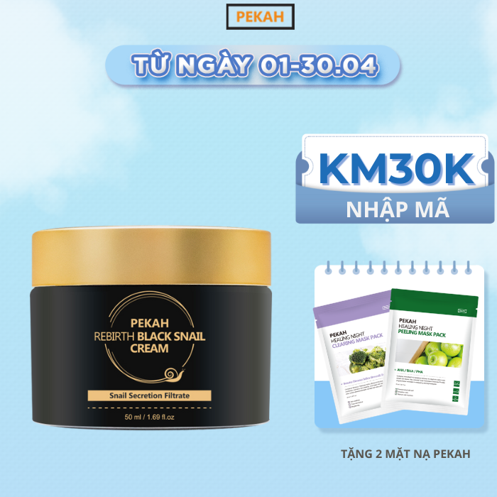 [NHẬP MÃ PEKAH20 GIẢM 20K] Kem Dưỡng Ốc Sên Cấp Ẩm Và Ngừa Lão Hóa Da Pekah - PEKAH Rebirth Black Snail Cream