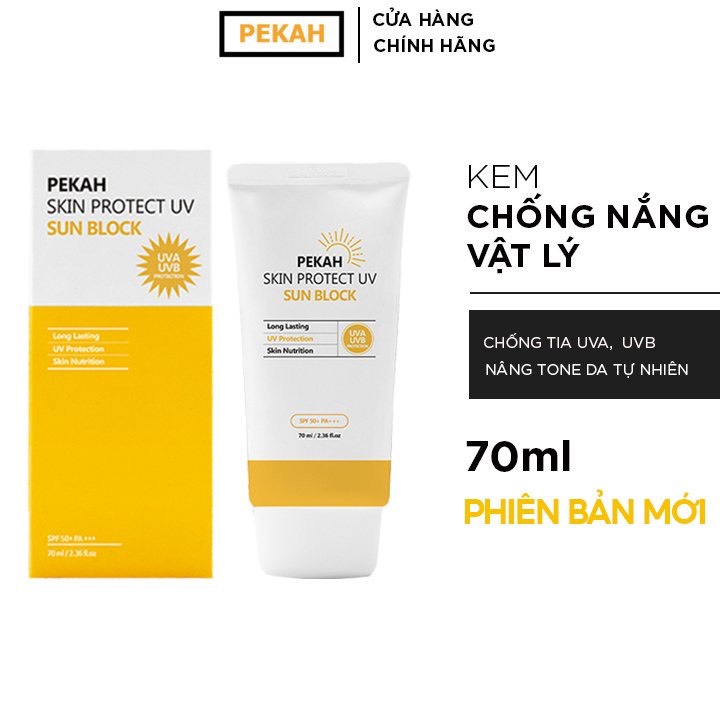 [Nhập mã  KM30K giảm 30K ]Kem Chống Nắng Vật Lý Nâng Tone , Bảo Vệ Da PEKAH - PEKAH PROTECT UV SUN BLOCK 70ml