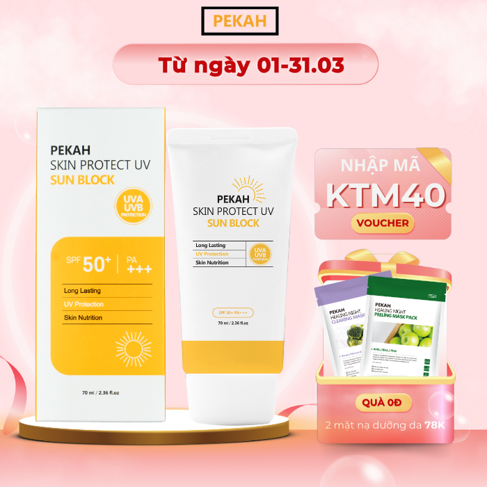 [Nhập mã KMT40 giảm 40K ]Kem Chống Nắng Vật Lý Nâng Tone , Bảo Vệ Da PEKAH - PEKAH PROTECT UV SUN BLOCK 70ml