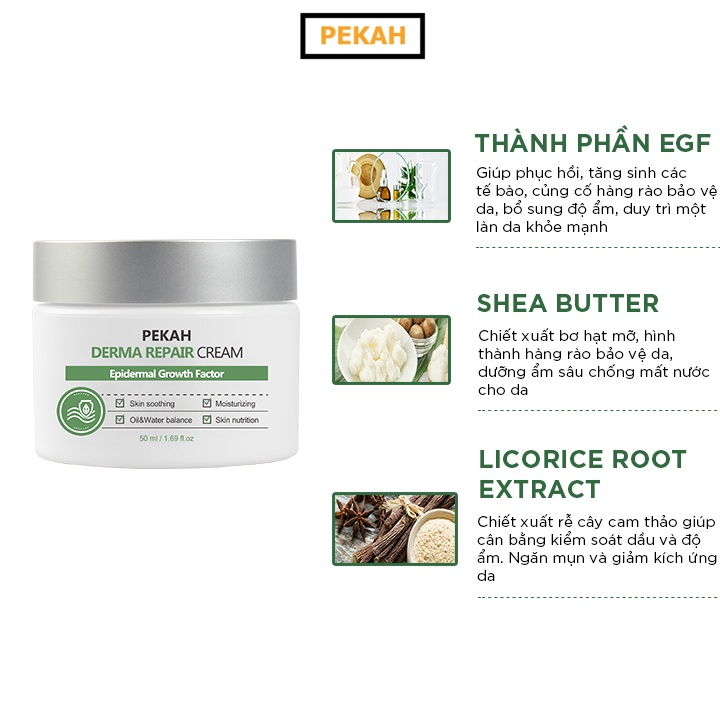 Kem Dưỡng Phục Hồi Da Hư Tổn ( Da Mụn ) PEKAH - PEKAH Derma Repair Cream
