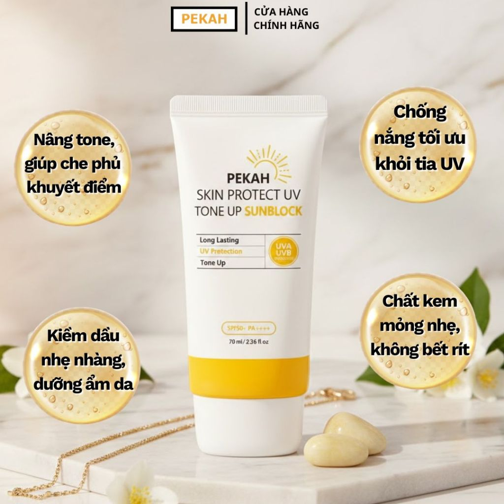 [Nhập mã KM30K giảm 30K] Kem Chống Nắng Vật Lý Nâng Tone, Bảo Vệ Da PEKAH - PEKAH SKIN PROTECT UV TONE UP SUNBLOCK 70ml