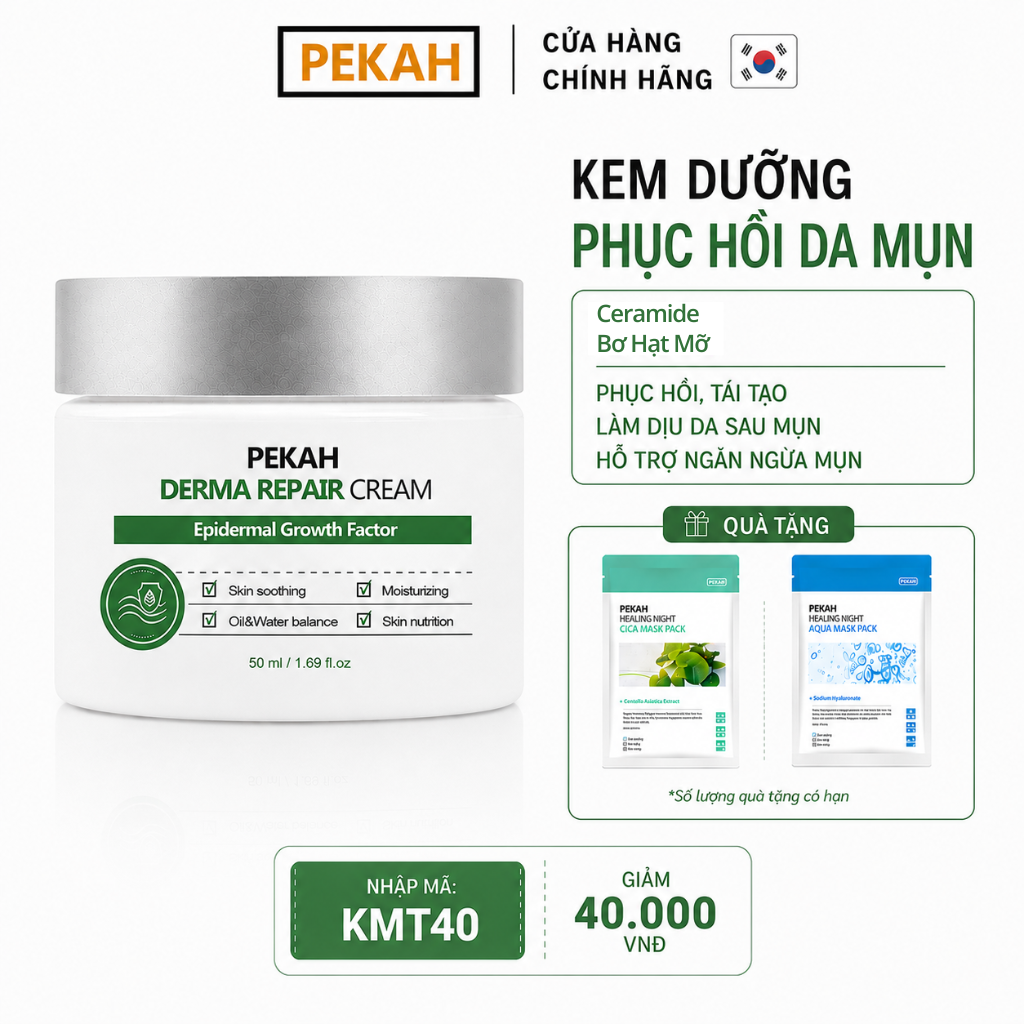 Kem Dưỡng Phục Hồi Da Hư Tổn ( Da Mụn ) PEKAH - PEKAH Derma Repair Cream
