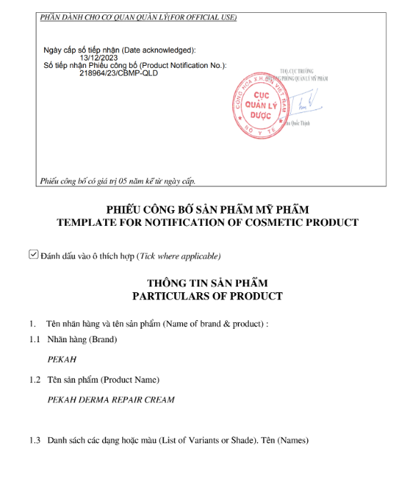 [ NHẬP MÃ PEKAH20 ] Kem Dưỡng Phục Hồi Da Hư Tổn ( Da Mụn ) PEKAH - PEKAH Derma Repair Cream