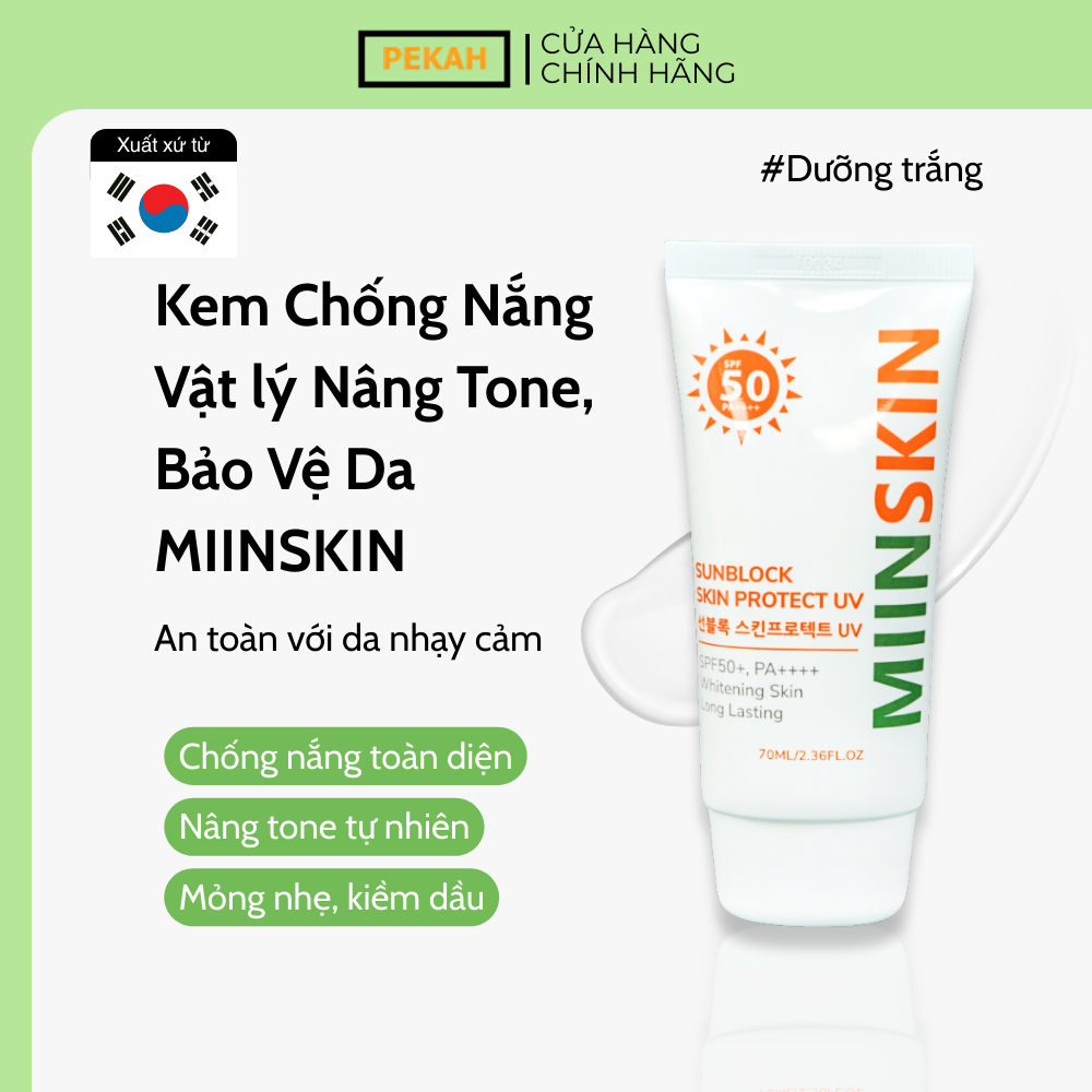 [Nhập mã KM30K giảm 30K] Kem Chống Nắng Vật Lý Nâng Tone, Bảo Vệ Da PEKAH - PEKAH SKIN PROTECT UV TONE UP SUNBLOCK 70ml