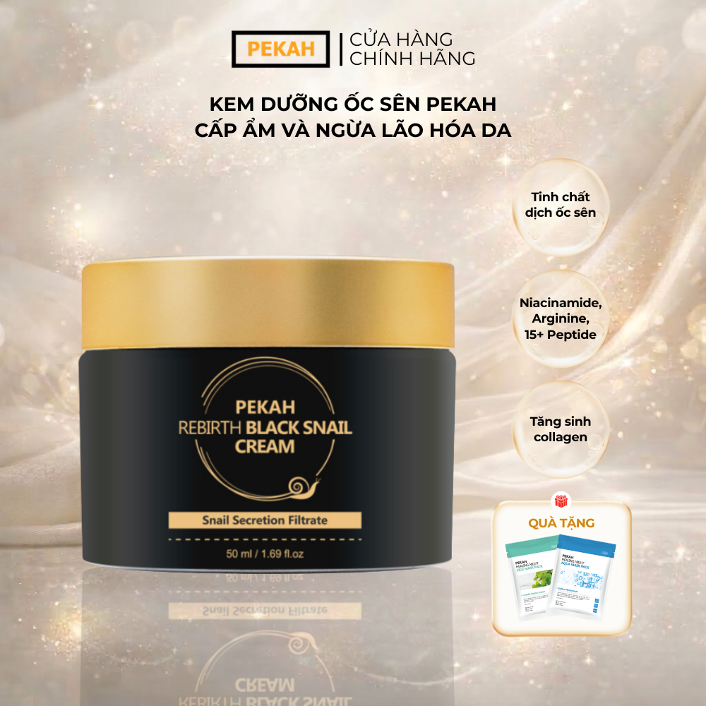 Kem Dưỡng Ốc Sên Cấp Ẩm Và Ngừa Lão Hóa Da Pekah - PEKAH Rebirth Black Snail Cream