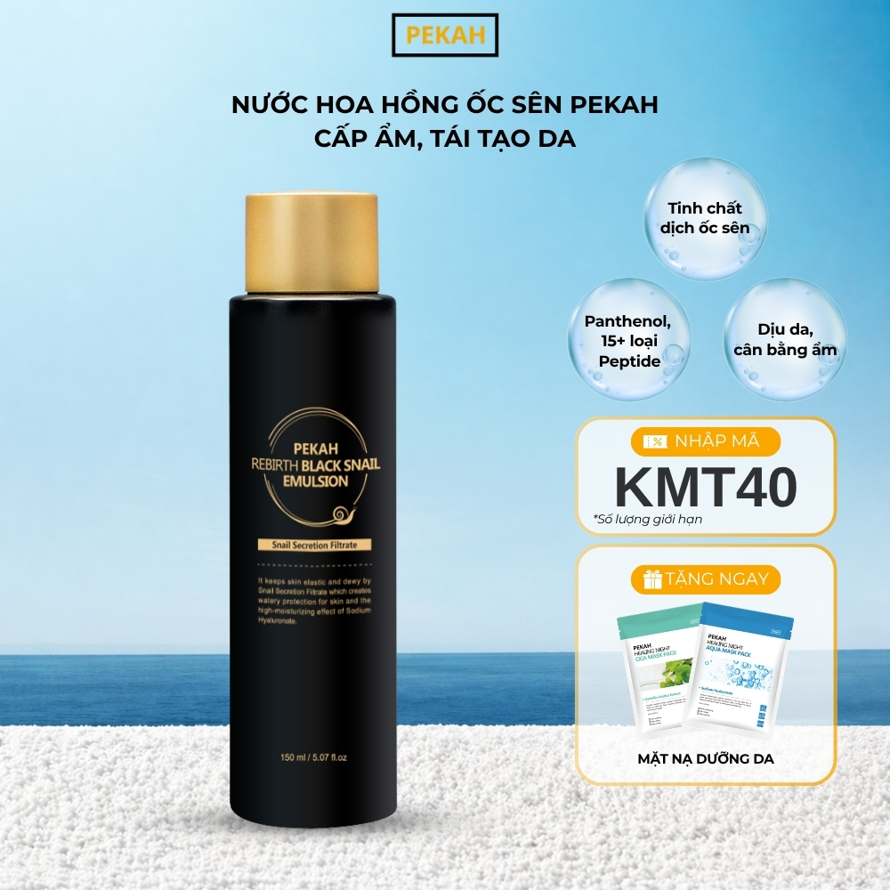 Nước Hoa Hồng Tái Tạo Da Ốc Sên PEKAH - PEKAH Rebirth Black Snail Toner