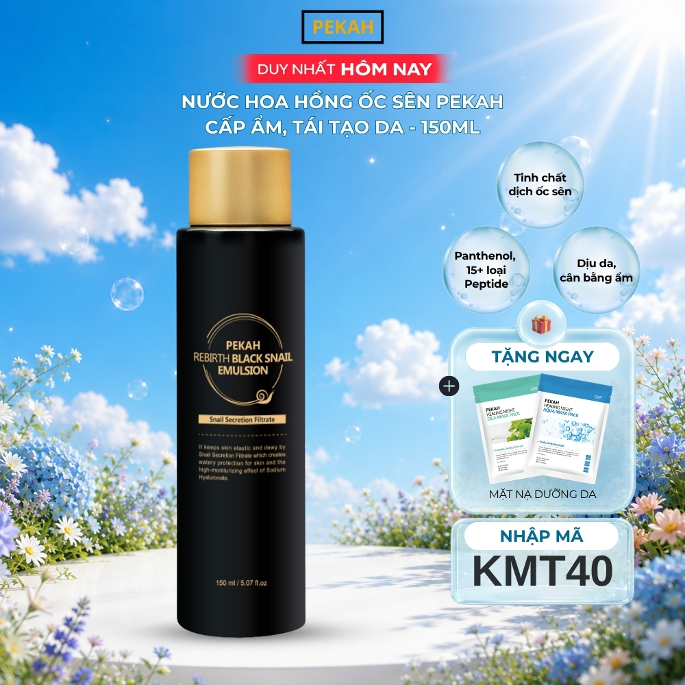 Nước Hoa Hồng Tái Tạo Da Ốc Sên PEKAH - PEKAH Rebirth Black Snail Toner
