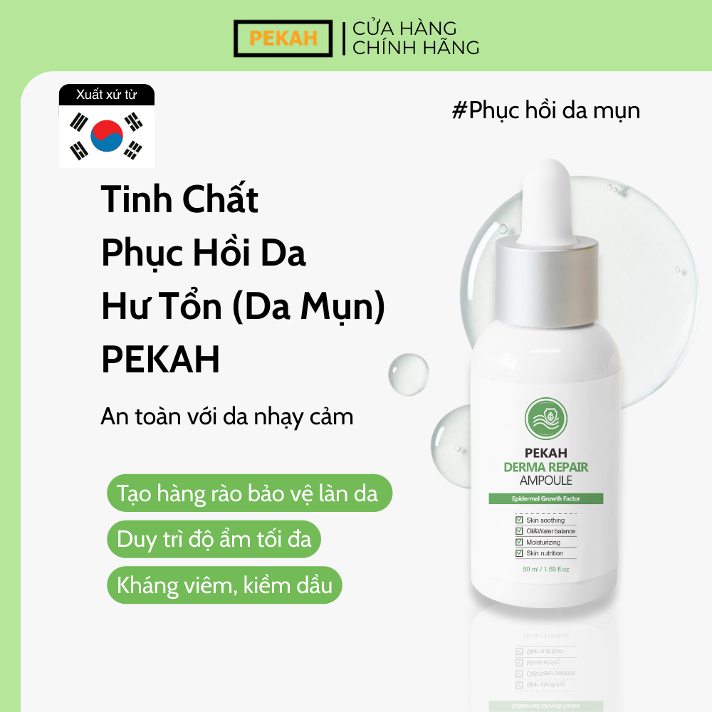 [ 2 items] Bộ Sản Phẩm Cải Thiện Và Phục Hồi Da Mụn Gồm Serum Và Kem Dưỡng Da PEKAH