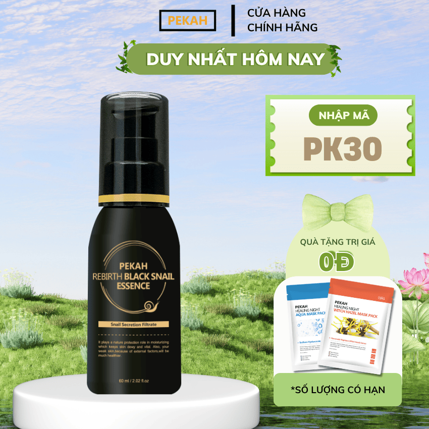 Tinh Chất Dưỡng Ẩm Phục Hồi , Tăng Đàn Hồi Da Ốc Sên PEKAH - PEKAH Rebirth Black Essence