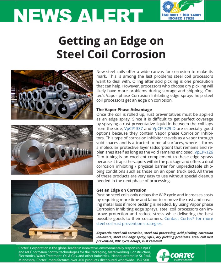 NGĂN NGỪA ĂN MÒN THÉP CUỘN VỚI SẢN PHẨM VpCI CORTEC