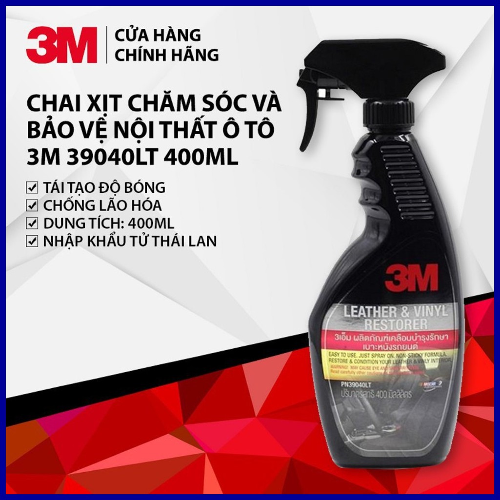 Chai Xịt Dưỡng Bóng Da Bảo Vệ Nội Thất Ô Tô 3M Leather Vinyl 39040 - Linh Ton Store - 350a Trịnh Đình Trọng, Hoà Than
