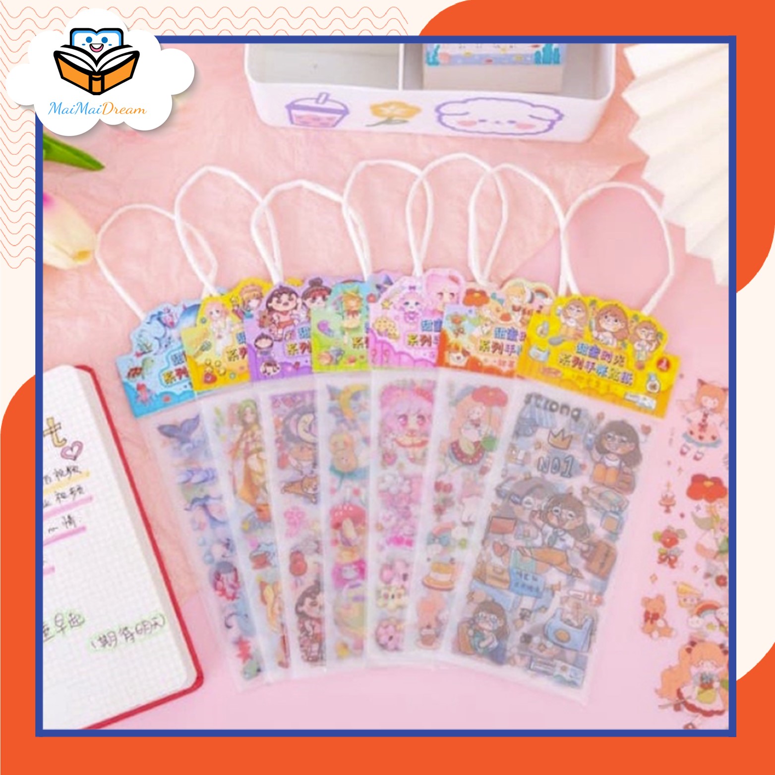 Set 57 sticker miếng dán icon tròn cute hình khuôn mặt/ đồ ăn/ đồ tiện ích  Tuệ Minh