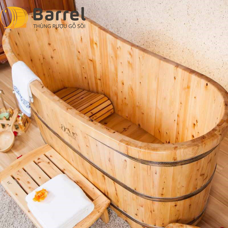 kích thước bồn tắm gỗ dáng nằm