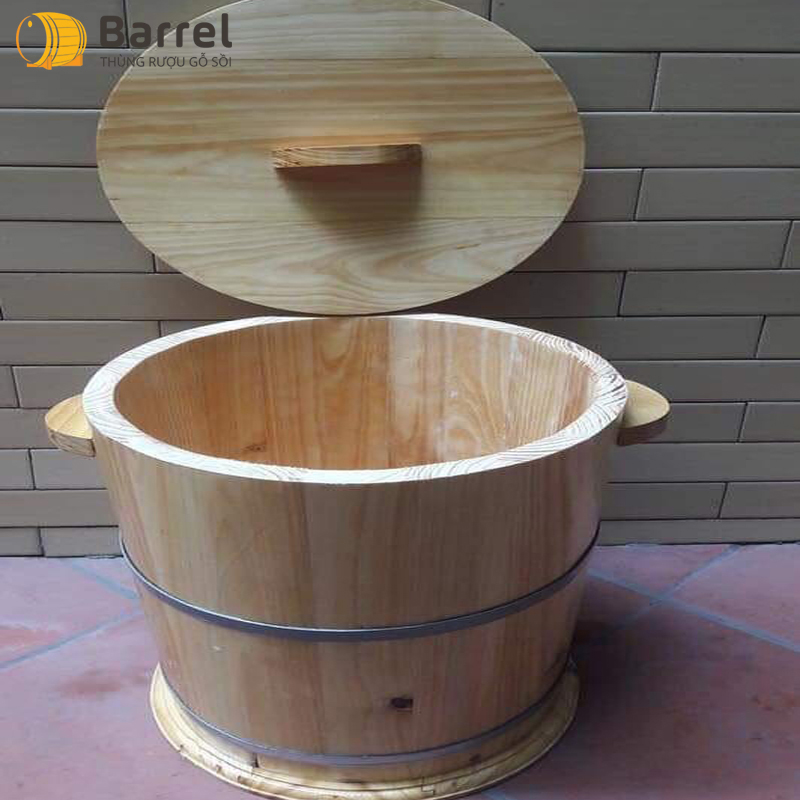 thùng đựng gạo bằng gỗ cho gia đình