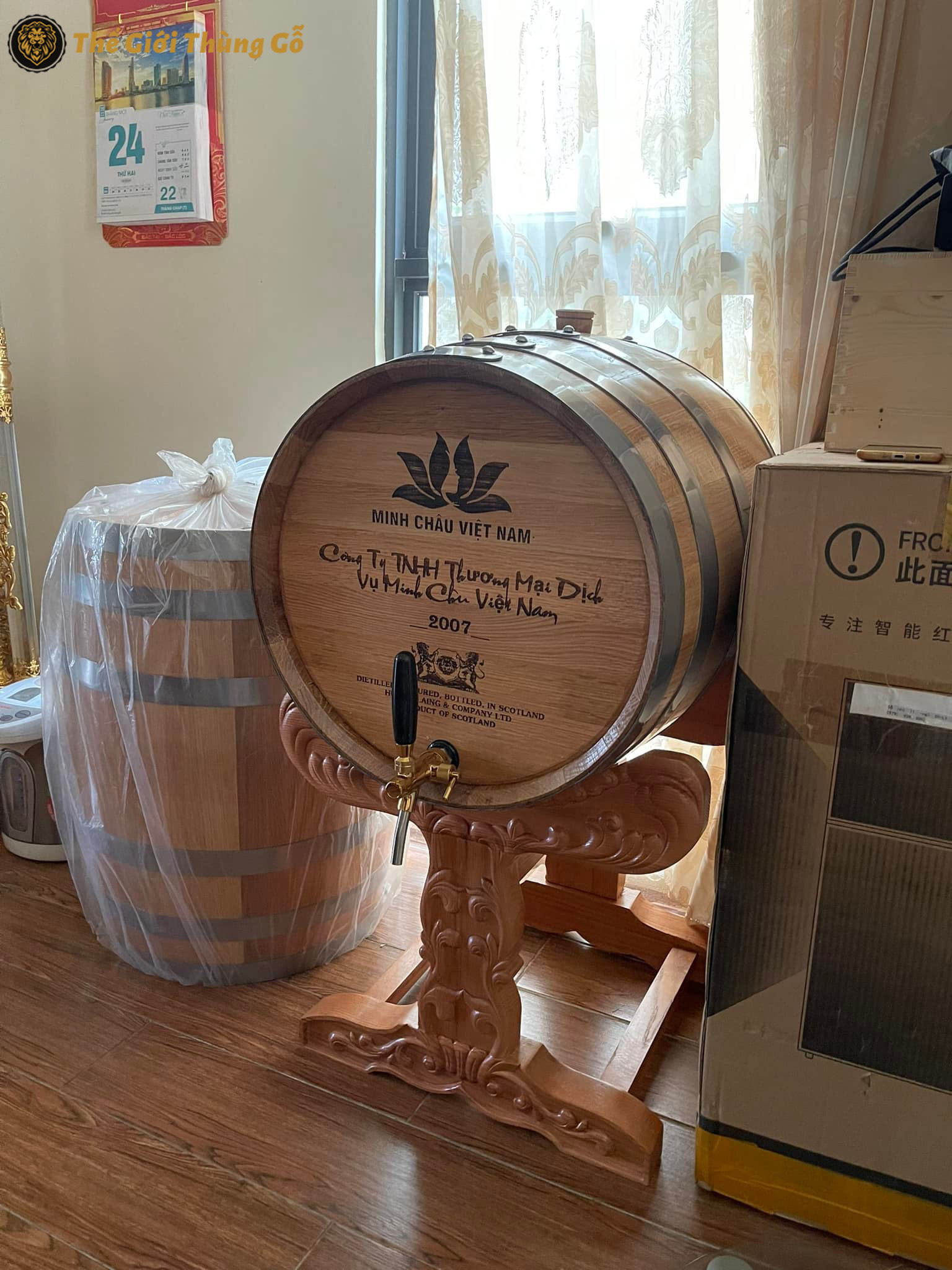 thùng rượu gỗ sồi 50 lít ủ rượu
