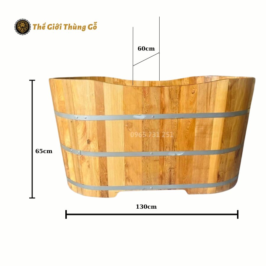 Bồn Tắm Gỗ Pơ mu Dáng Oval