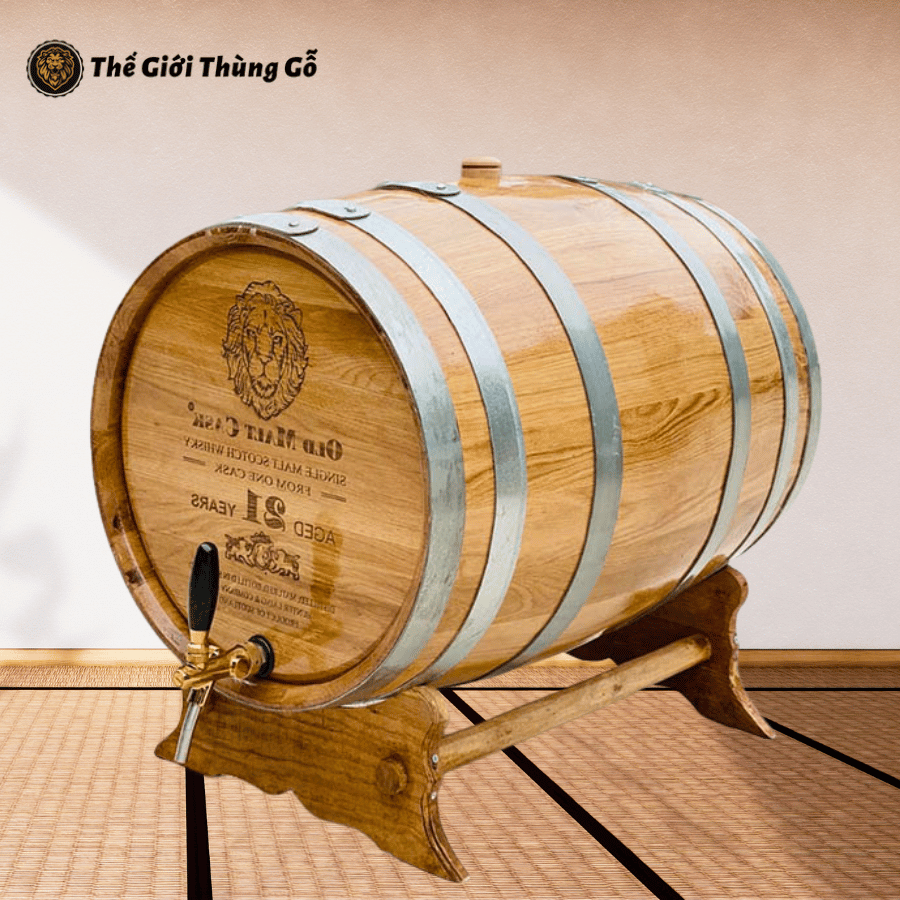 Thùng rượu gỗ sồi 200 Lít Vòi Crom Giá Tại Xưởng