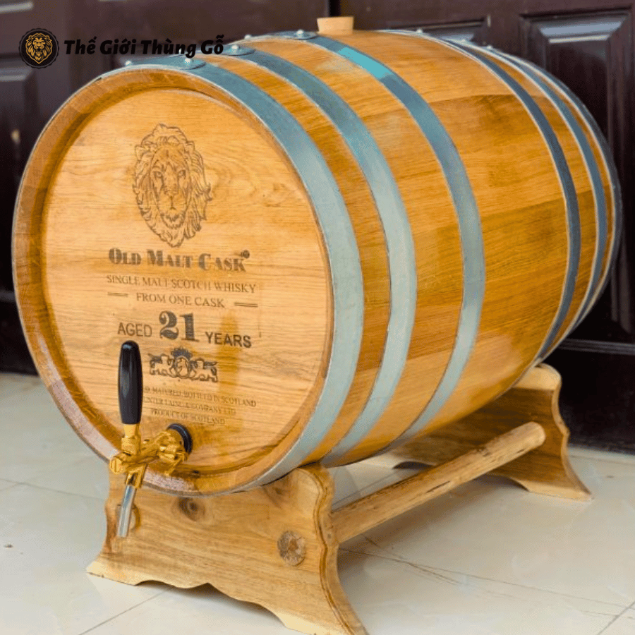 Thùng rượu gỗ sồi 100 Lít Vòi Crom Giá Tại Xưởng