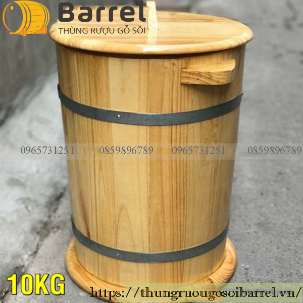 Thùng Đựng Gạo Bằng Gỗ 30kg