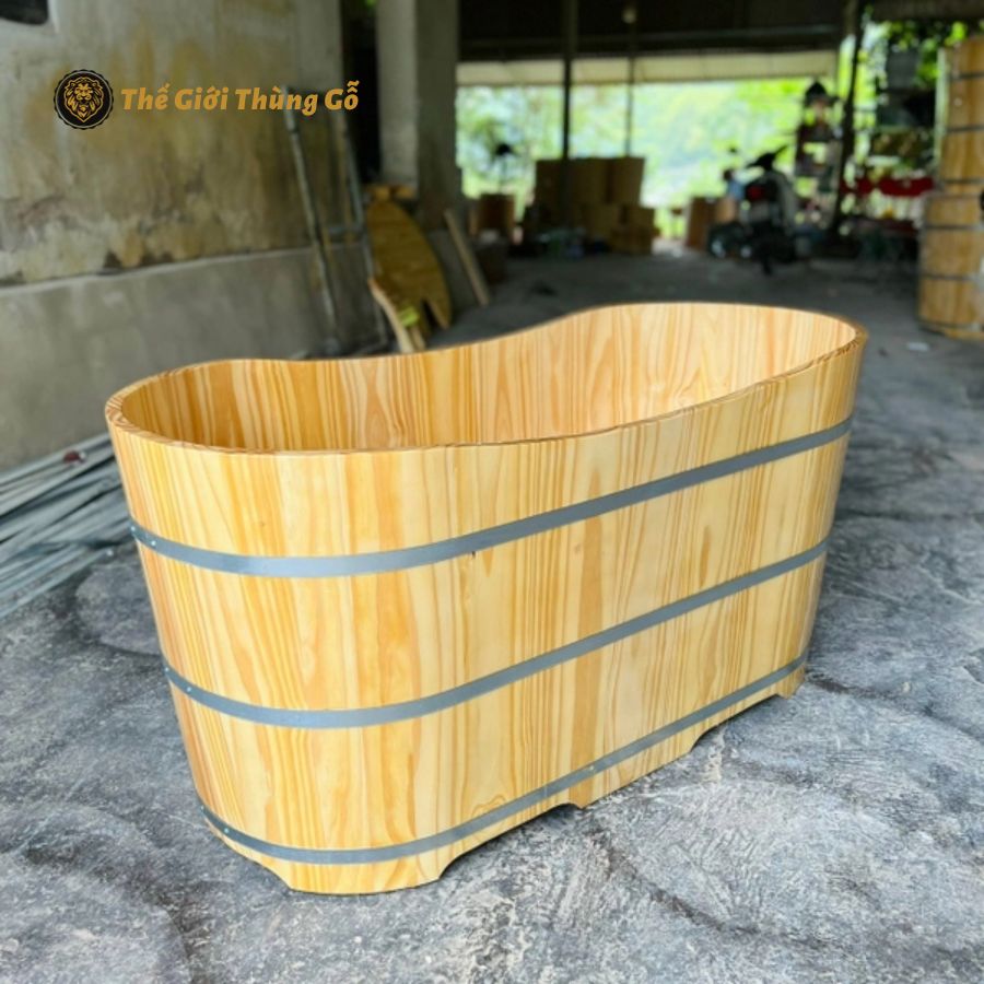 Bồn tắm gỗ Thông dáng Oval