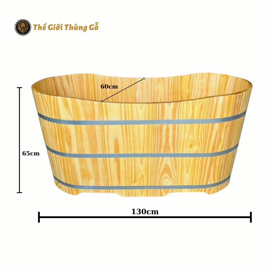 Bồn tắm gỗ Thông dáng Oval