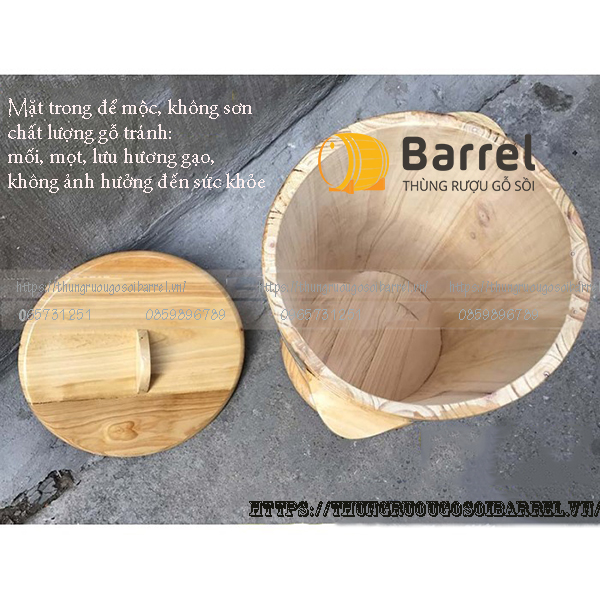 Thùng Đựng Gạo Bằng Gỗ 30kg