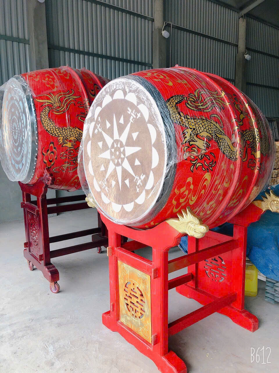 Trống Đình Làng Mặt 80cm Cao 100cm – Tiếng Sấm Vang, Phù Hợp Đình Làng Quy Mô Lớn