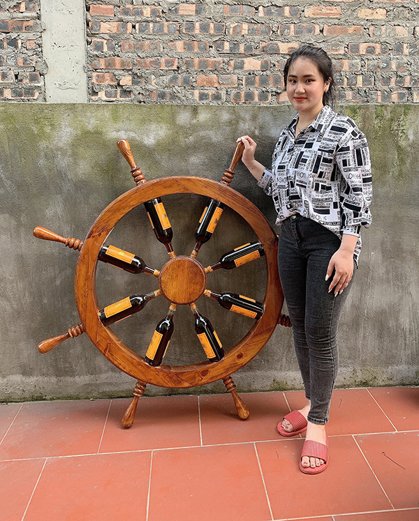 Vô Lăng Rượu Vang Lái Tàu Gỗ