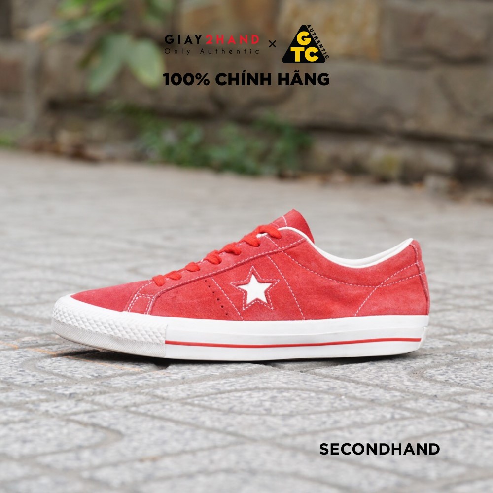 [2hand] Giày Thể Thao CONVERSE ONE STAR WHITE / RED 149865C CŨ CHÍNH HÃNG