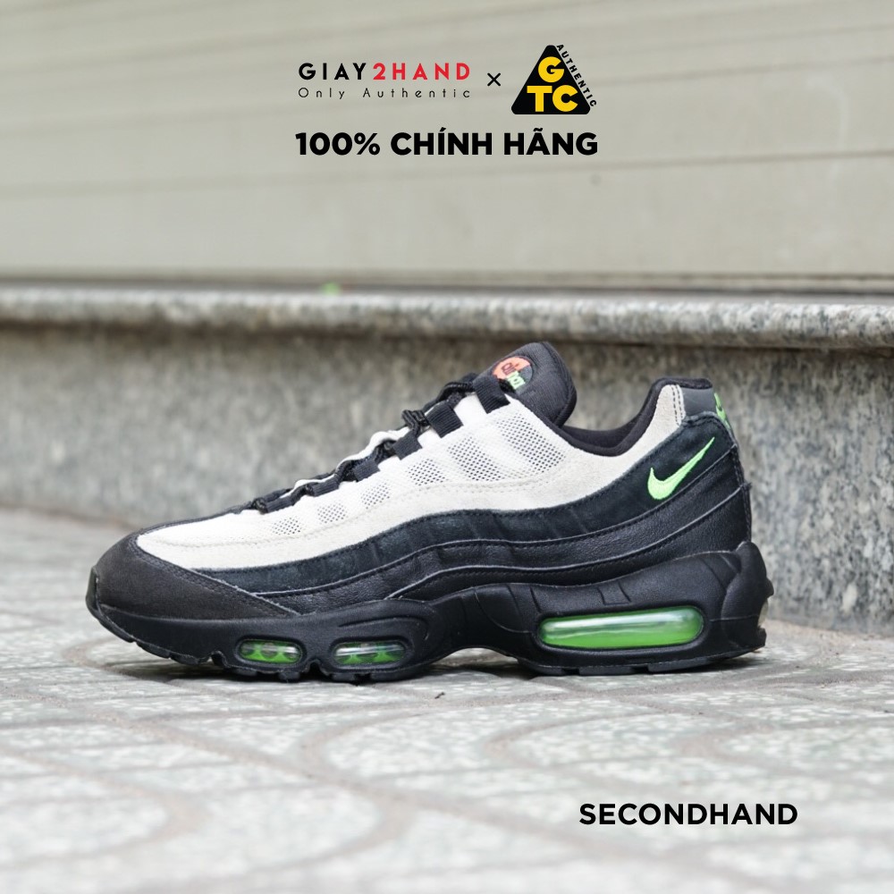 2hand Giay Th Thao NIKE AIR MAX 95 ESSENTIAL BLACK ELECTRIC GREEN AT9865 004 C CHINH HANG